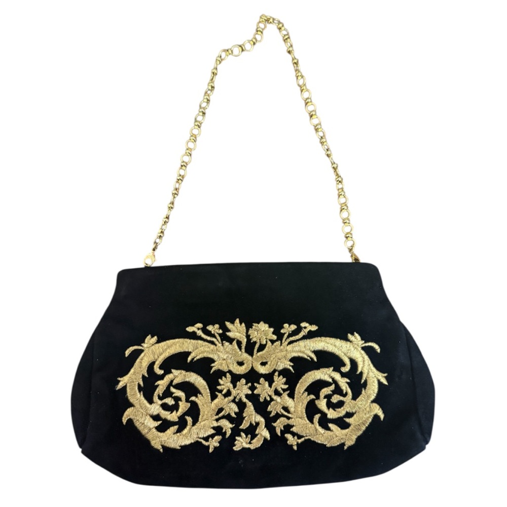 Vintage‎ Mary Norton Elegant Black and Gold Embroidered Women's Bag